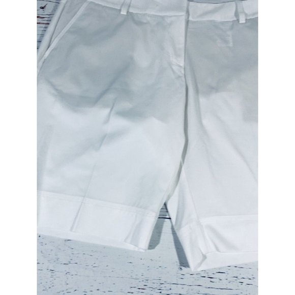 Adidas Shorts Womens Size 16 Plus Clima Lite Flat Front Bermuda White Split Hem - Picture 5 of 12